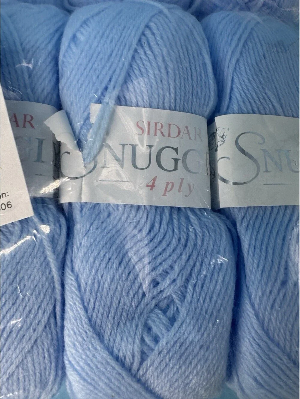 10 Sirdar Snuggly 4 Ply Yarn Skeins Sky Blue 216 Lot 331 500g Sealed Pack